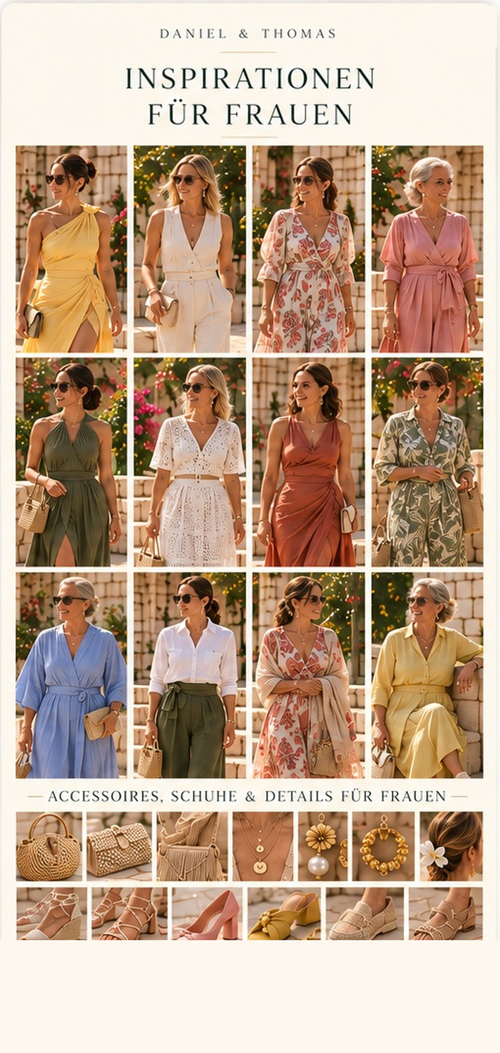 Lookbook Seite 2: Damen-Outfits, Accessoires und Schuhe