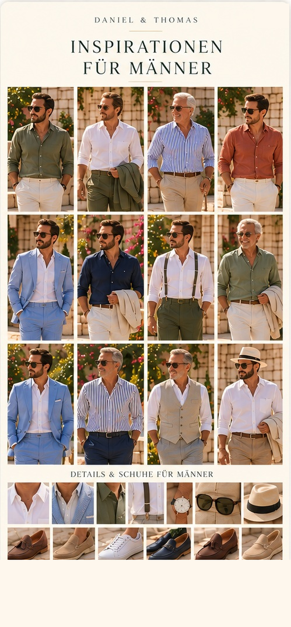 Lookbook Seite 3: Herren-Outfits, Accessoires und Schuhe
